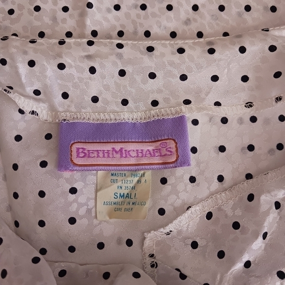 Vintage Beth Michael's Black Polka Dot Lingerie - Picture 6 of 8